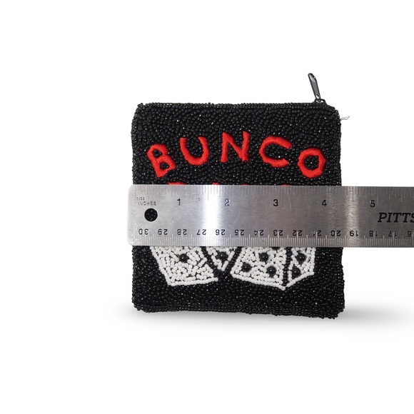 C. Marie Bunco Babe Coin Purse Women OS Black Beaded Dice Game Night Pouch - Picture 3 of 6